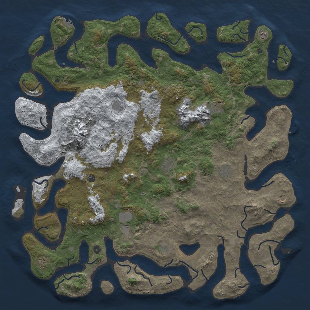Rust Map: Procedural Map, Size: 6000, Seed: 376034, 20 Monuments