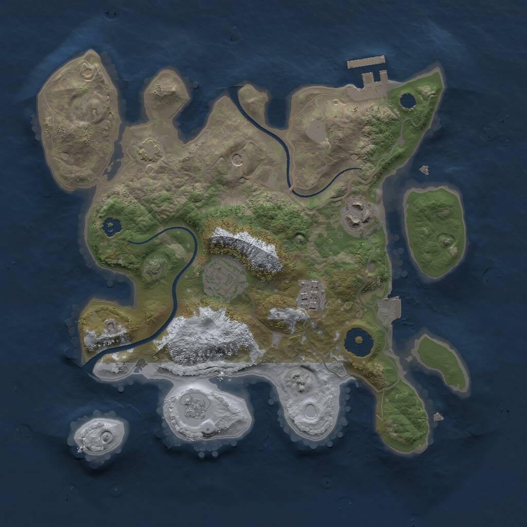 Rust Map: Procedural Map, Size: 2800, Seed: 155296606, 8 Monuments