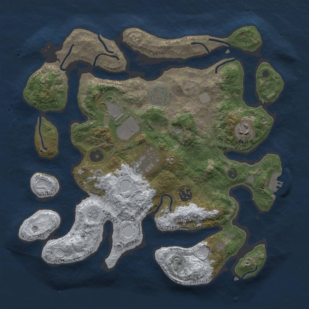 Rust Map: Procedural Map, Size: 3500, Seed: 7856, 13 Monuments