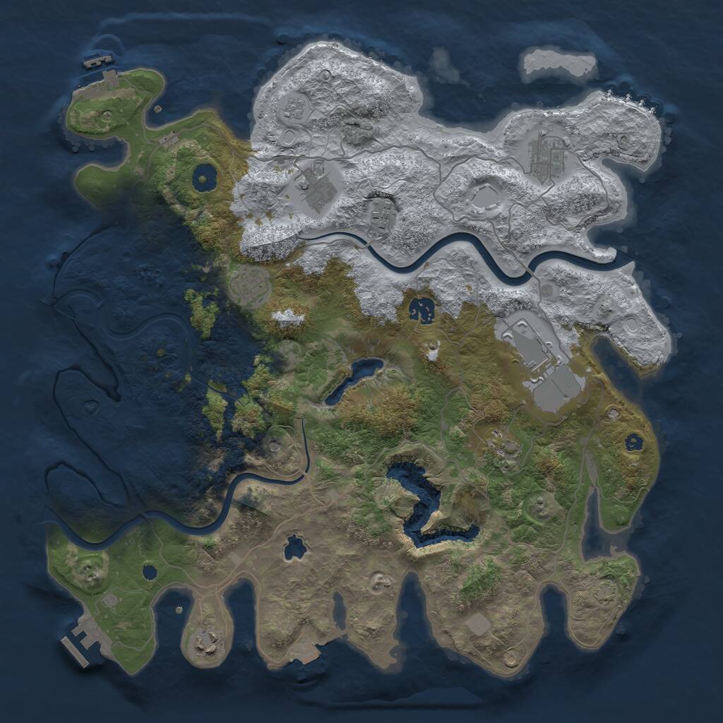 Rust Map: Procedural Map, Size: 4000, Seed: 1008940, 14 Monuments