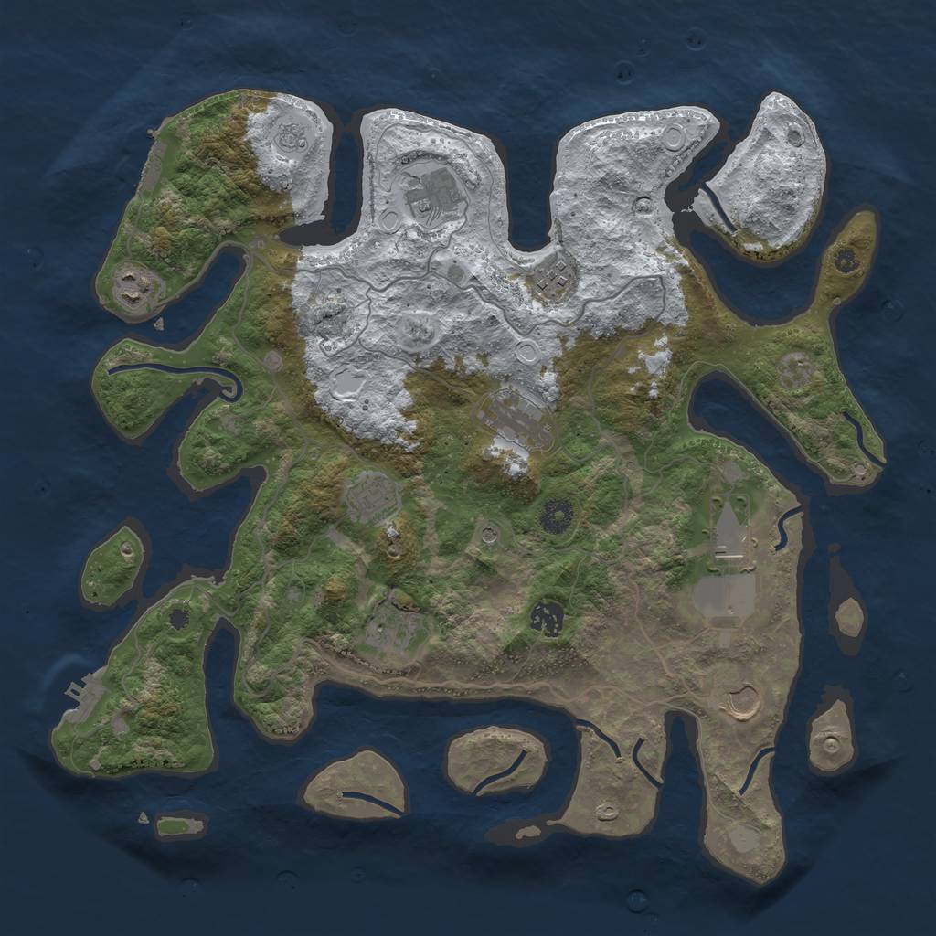 Rust Map: Procedural Map, Size: 4000, Seed: 75126, 18 Monuments