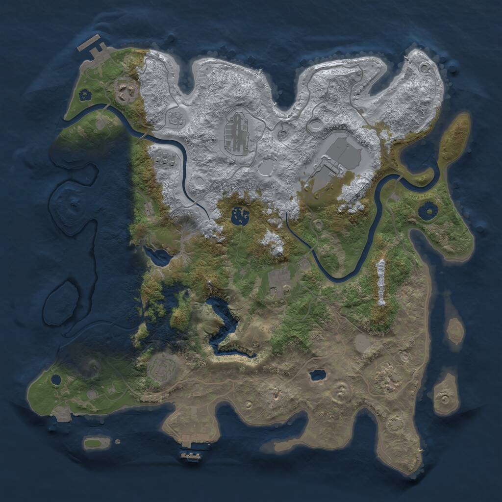 Rust Map: Procedural Map, Size: 4000, Seed: 75126, 14 Monuments
