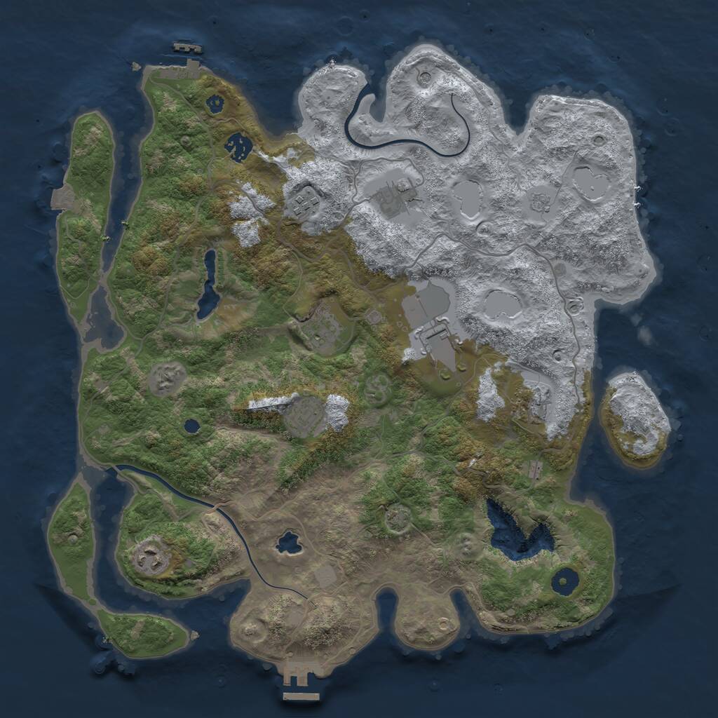Rust Map: Procedural Map, Size: 4000, Seed: 5314249, 14 Monuments