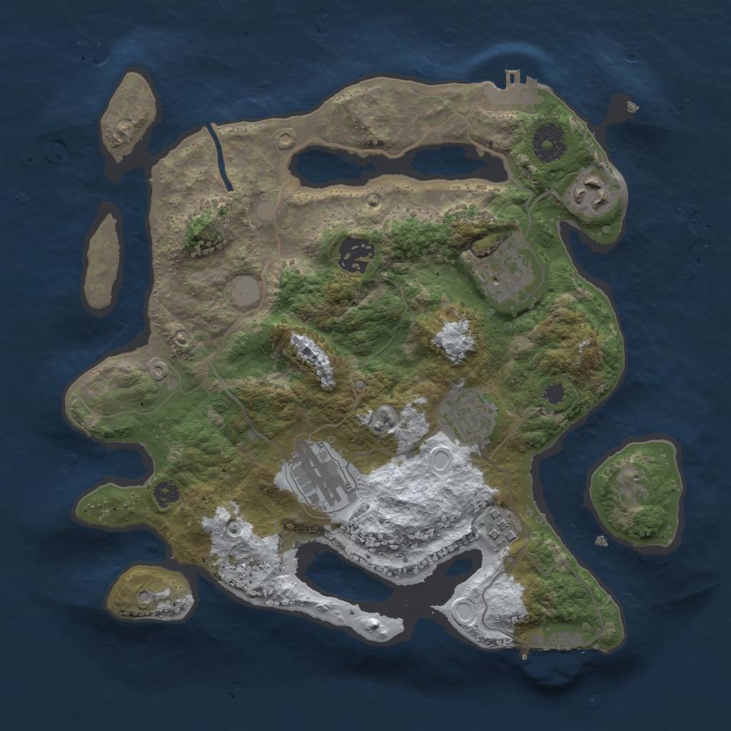 Rust Map: Procedural Map, Size: 3000, Seed: 13338, 13 Monuments