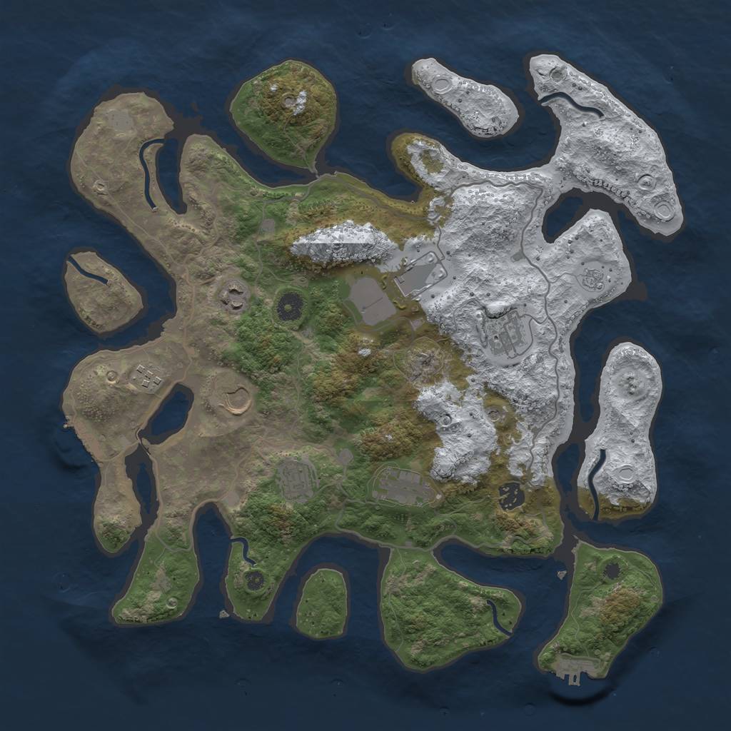 Rust Map: Procedural Map, Size: 4000, Seed: 10952, 17 Monuments