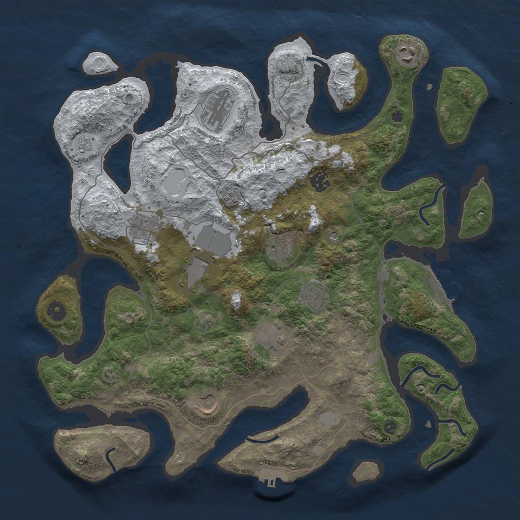 Rust Map: Procedural Map, Size: 4000, Seed: 2021, 19 Monuments