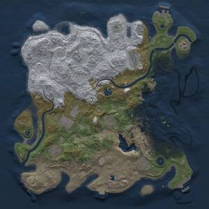 Thumbnail Rust Map: Procedural Map, Size: 4000, Seed: 2021, 15 Monuments