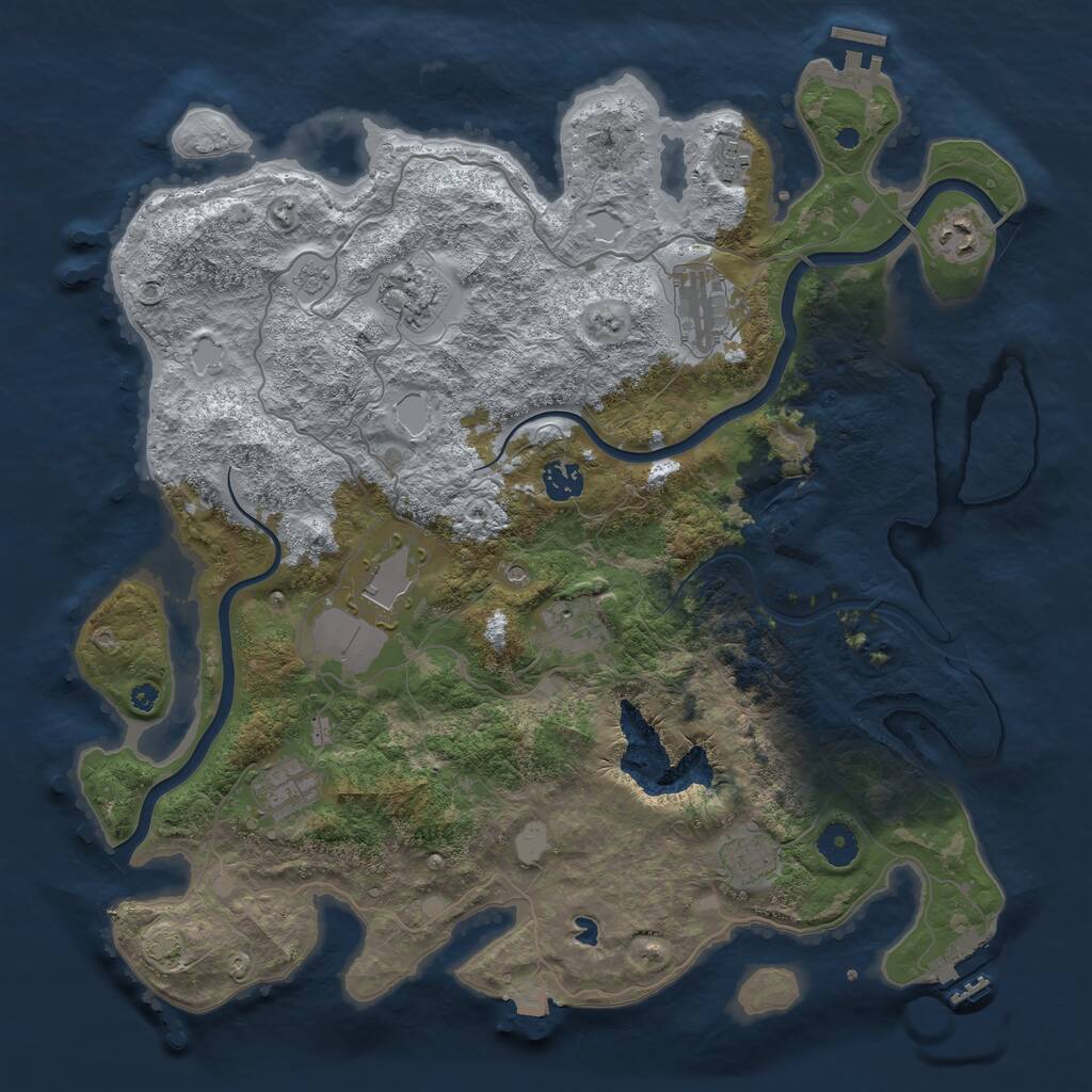 Rust Map: Procedural Map, Size: 4000, Seed: 2021, 15 Monuments