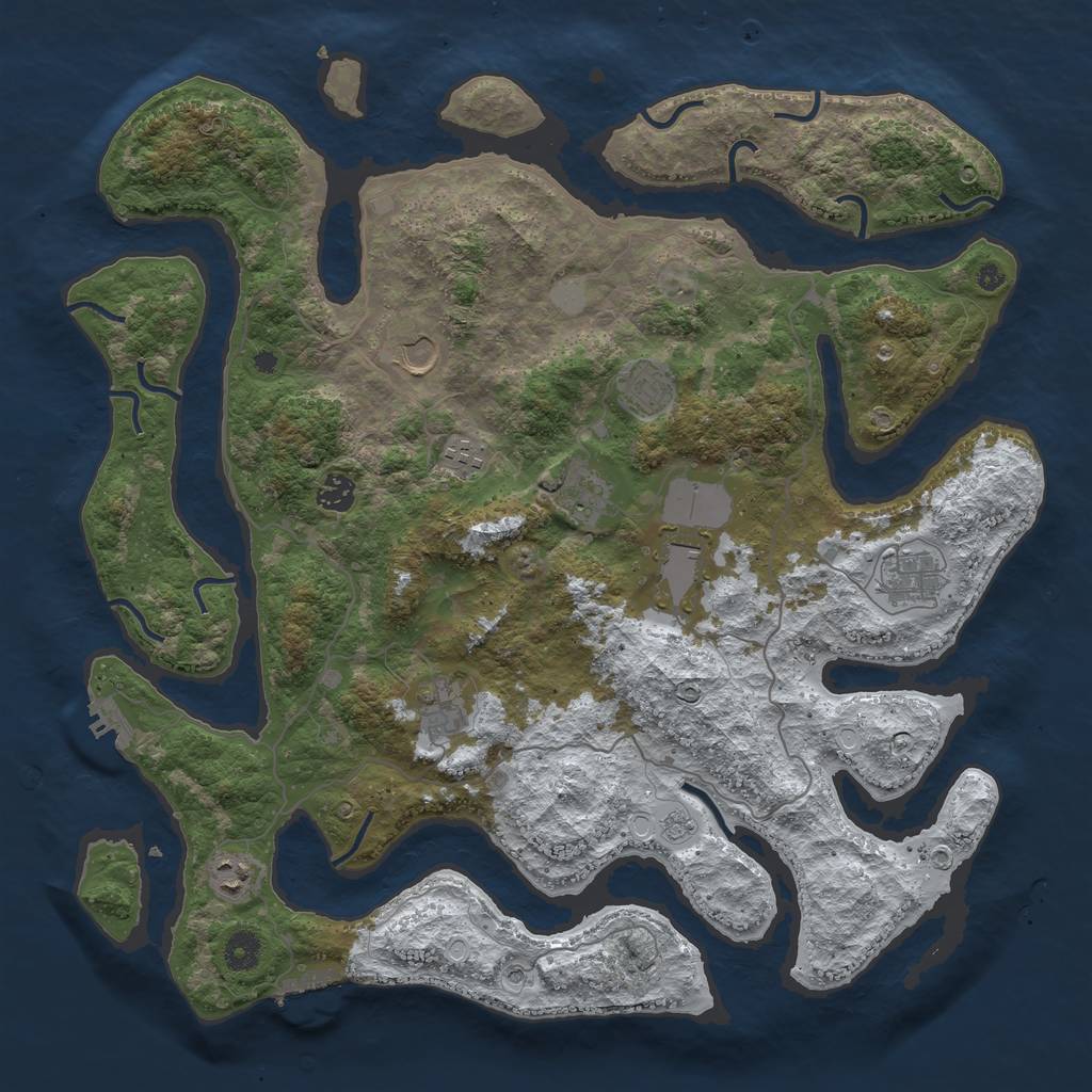 Rust Map: Procedural Map, Size: 4250, Seed: 869850000, 18 Monuments