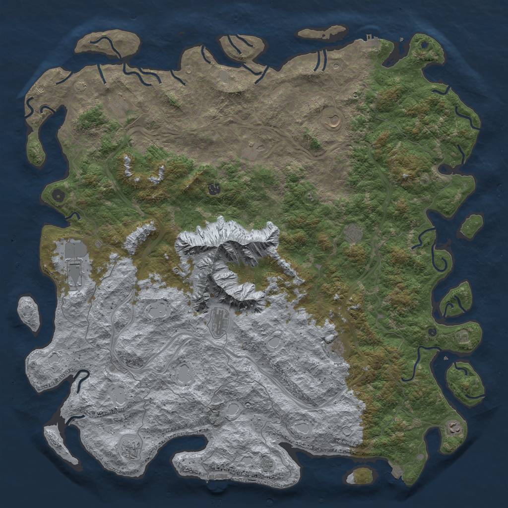 Rust Map: Procedural Map, Size: 6000, Seed: 2147483647, 19 Monuments