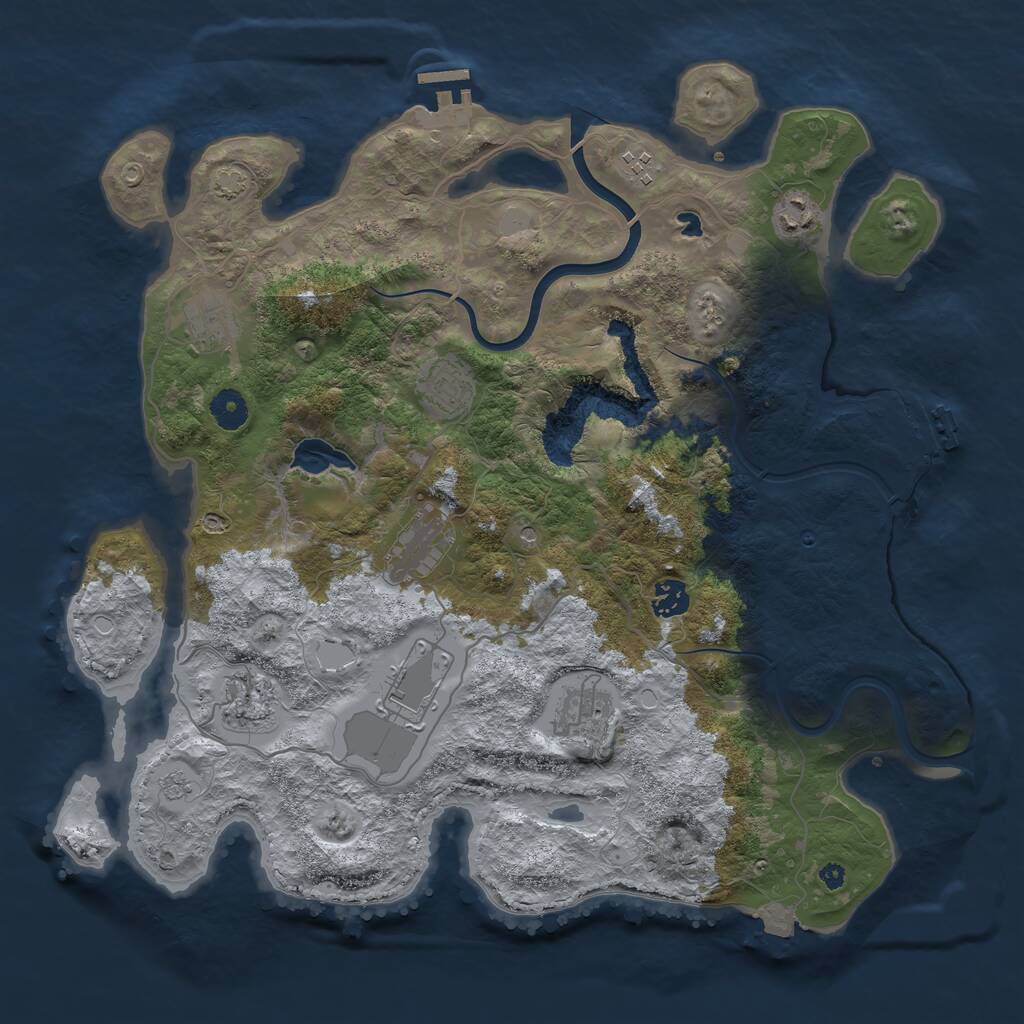 Rust Map: Procedural Map, Size: 4000, Seed: 407790, 15 Monuments