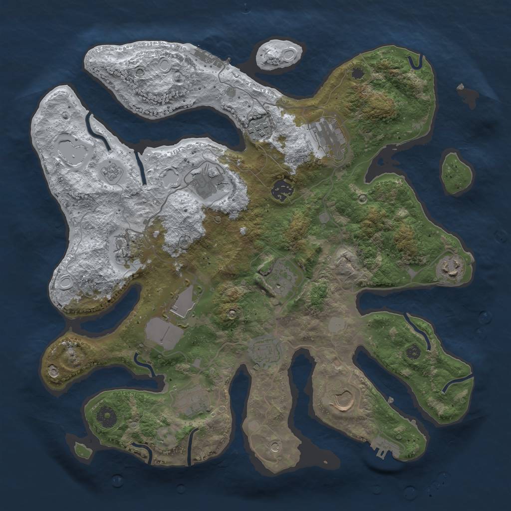 Rust Map: Procedural Map, Size: 3700, Seed: 338418690, 20 Monuments