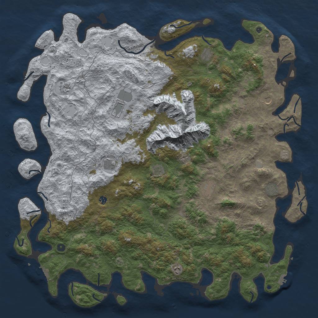 Rust Map: Procedural Map, Size: 6000, Seed: 121518, 20 Monuments
