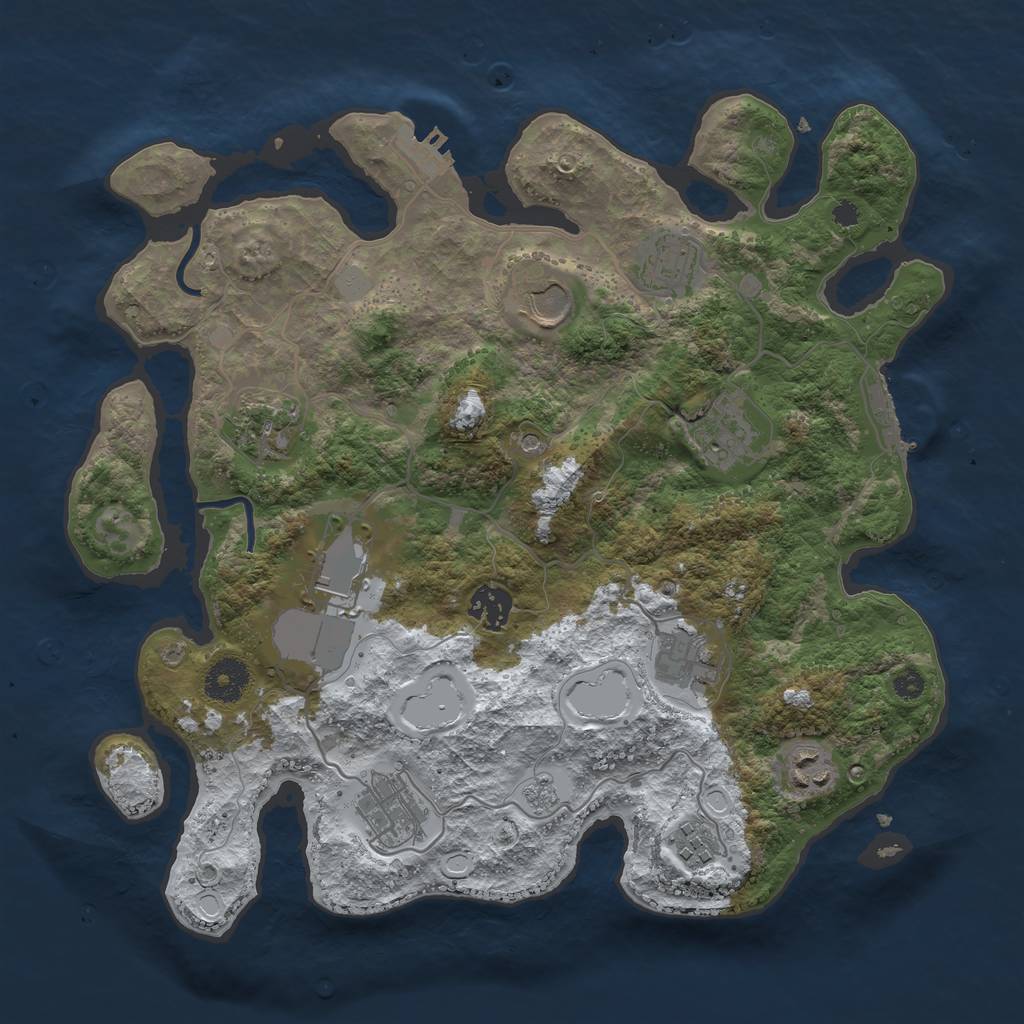 Rust Map: Procedural Map, Size: 3500, Seed: 18763050, 19 Monuments