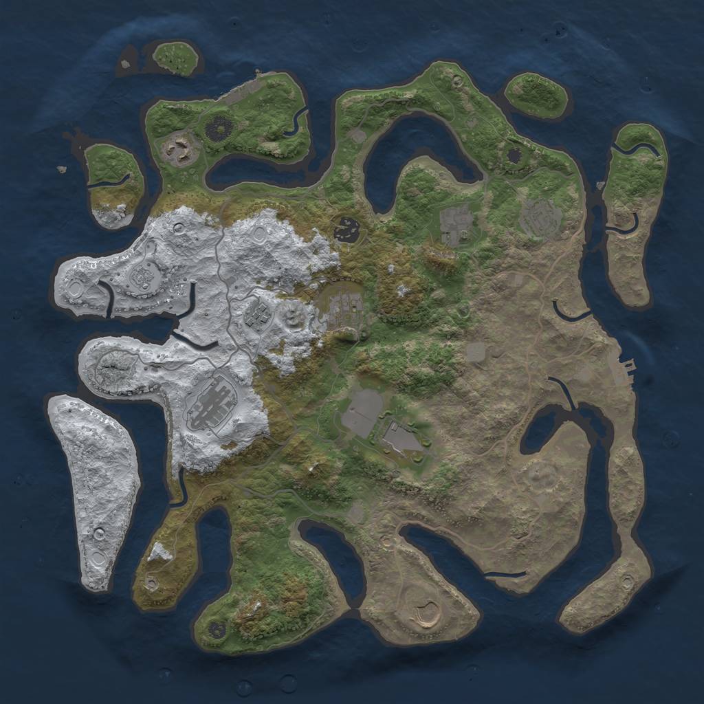 Rust Map: Procedural Map, Size: 4000, Seed: 182569, 17 Monuments