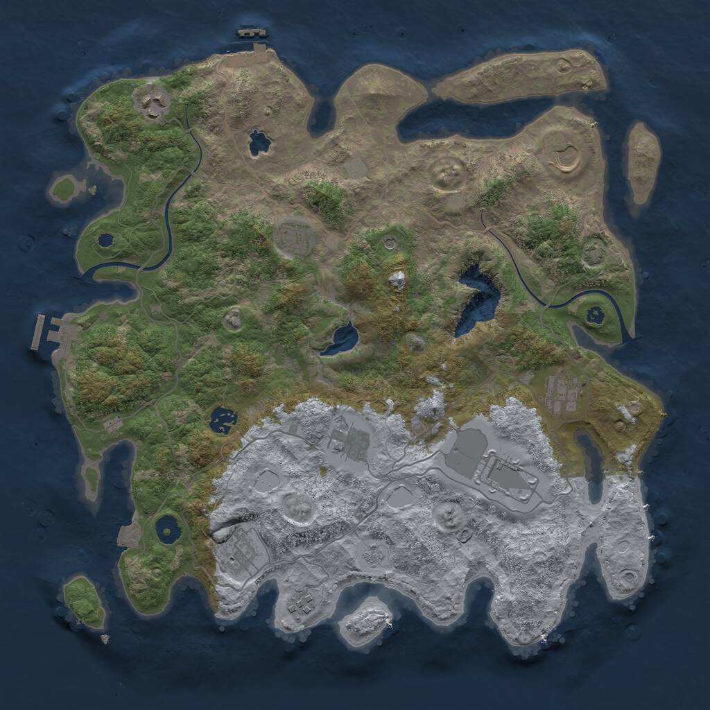 Rust Map: Procedural Map, Size: 4000, Seed: 1989, 15 Monuments