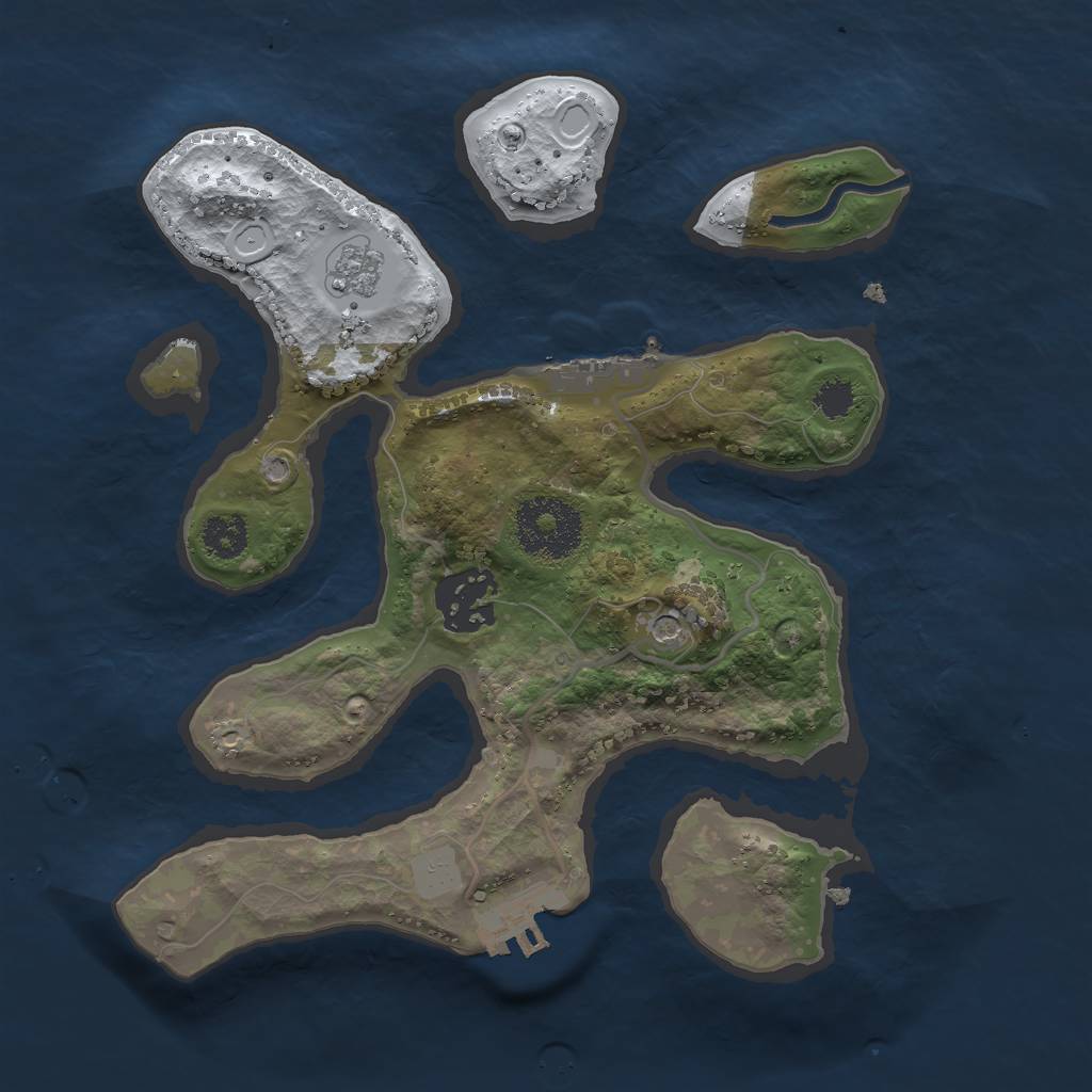 Rust Map: Procedural Map, Size: 2500, Seed: 1987, 10 Monuments