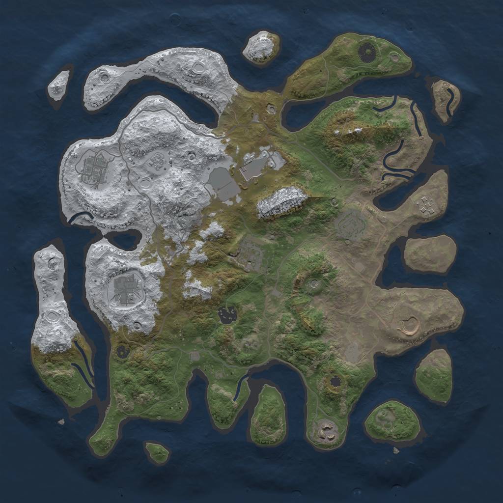 Rust Map: Procedural Map, Size: 4000, Seed: 6001270, 16 Monuments