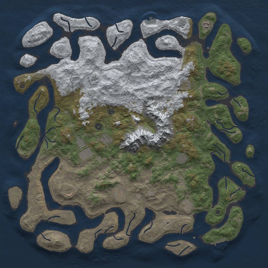 Rust Map: Procedural Map, Size: 5500, Seed: 1855215, 20 Monuments