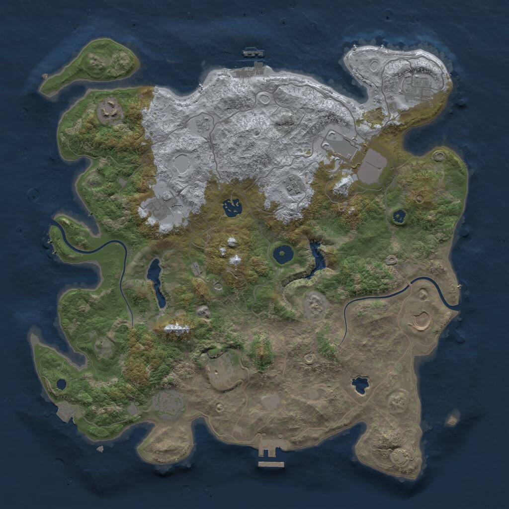 Rust Map: Procedural Map, Size: 4000, Seed: 8356866, 15 Monuments