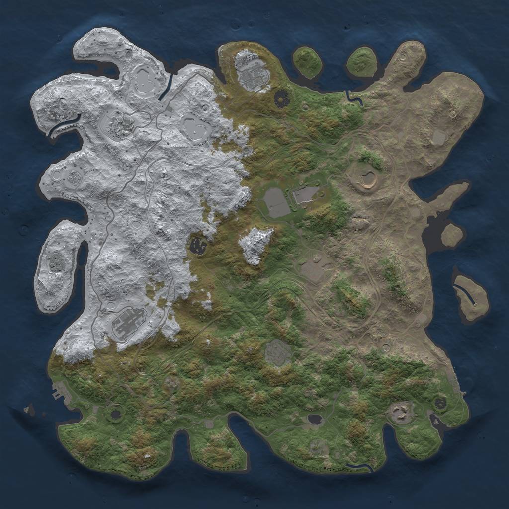 Rust Map: Procedural Map, Size: 4500, Seed: 1747683612, 19 Monuments