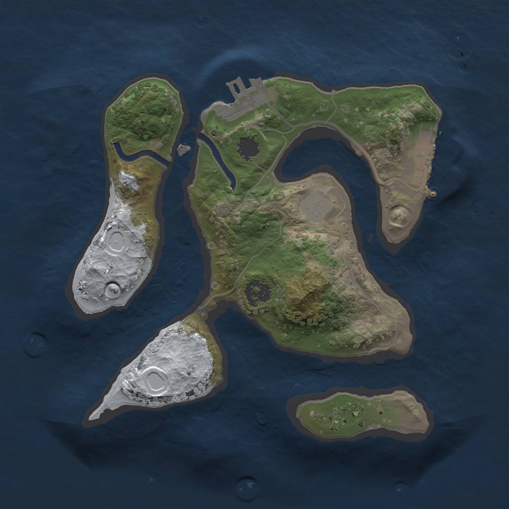 Rust Map: Procedural Map, Size: 2000, Seed: 9000, 7 Monuments