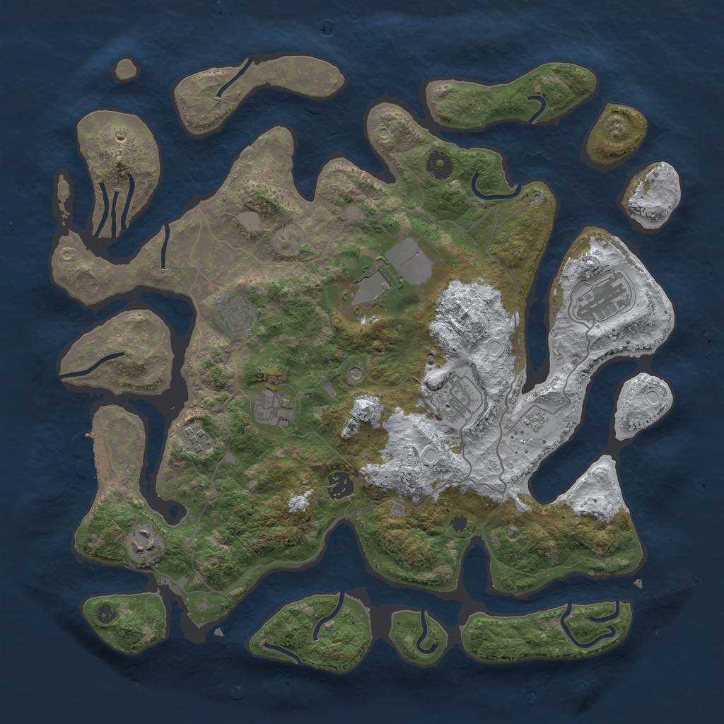 Rust Map: Procedural Map, Size: 4000, Seed: 1861288, 16 Monuments