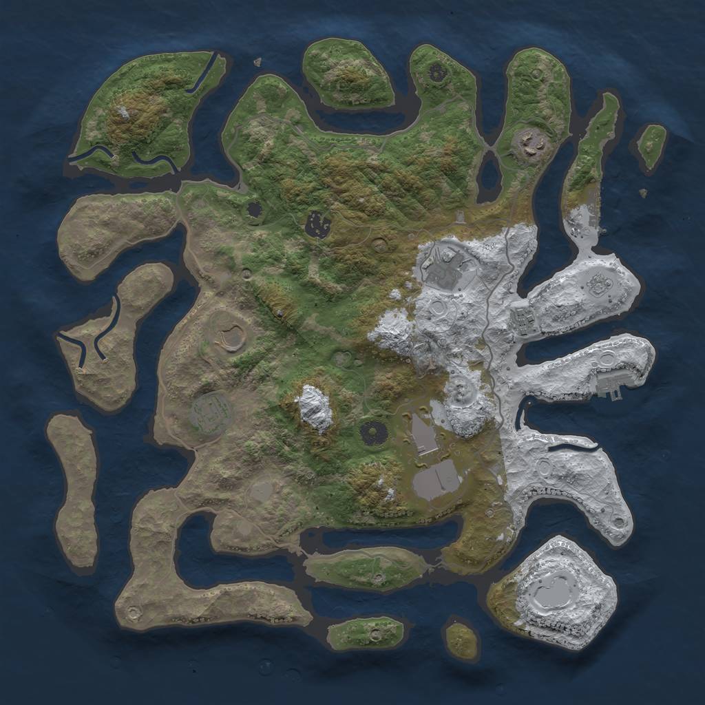 Rust Map: Procedural Map, Size: 4000, Seed: 4231844, 15 Monuments