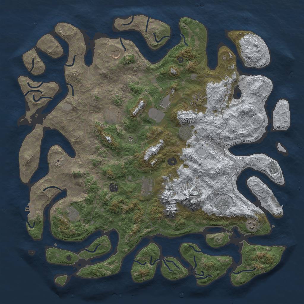 Rust Map: Procedural Map, Size: 5000, Seed: 329712402, 20 Monuments