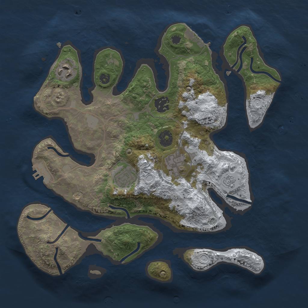 Rust Map: Procedural Map, Size: 3000, Seed: 486084192, 12 Monuments