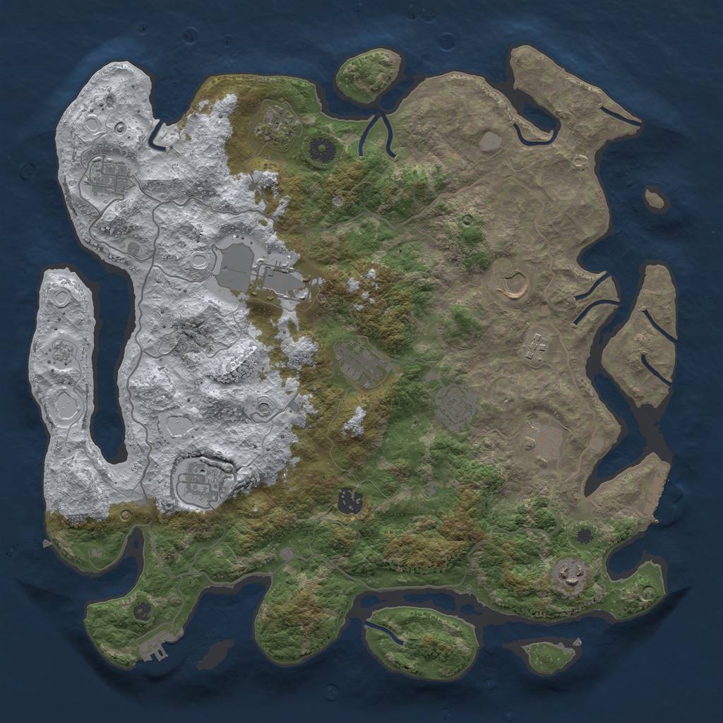 Rust Map: Procedural Map, Size: 4100, Seed: 201509219, 20 Monuments