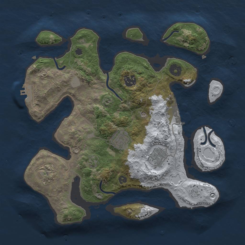 Rust Map: Procedural Map, Size: 3000, Seed: 715294753, 13 Monuments