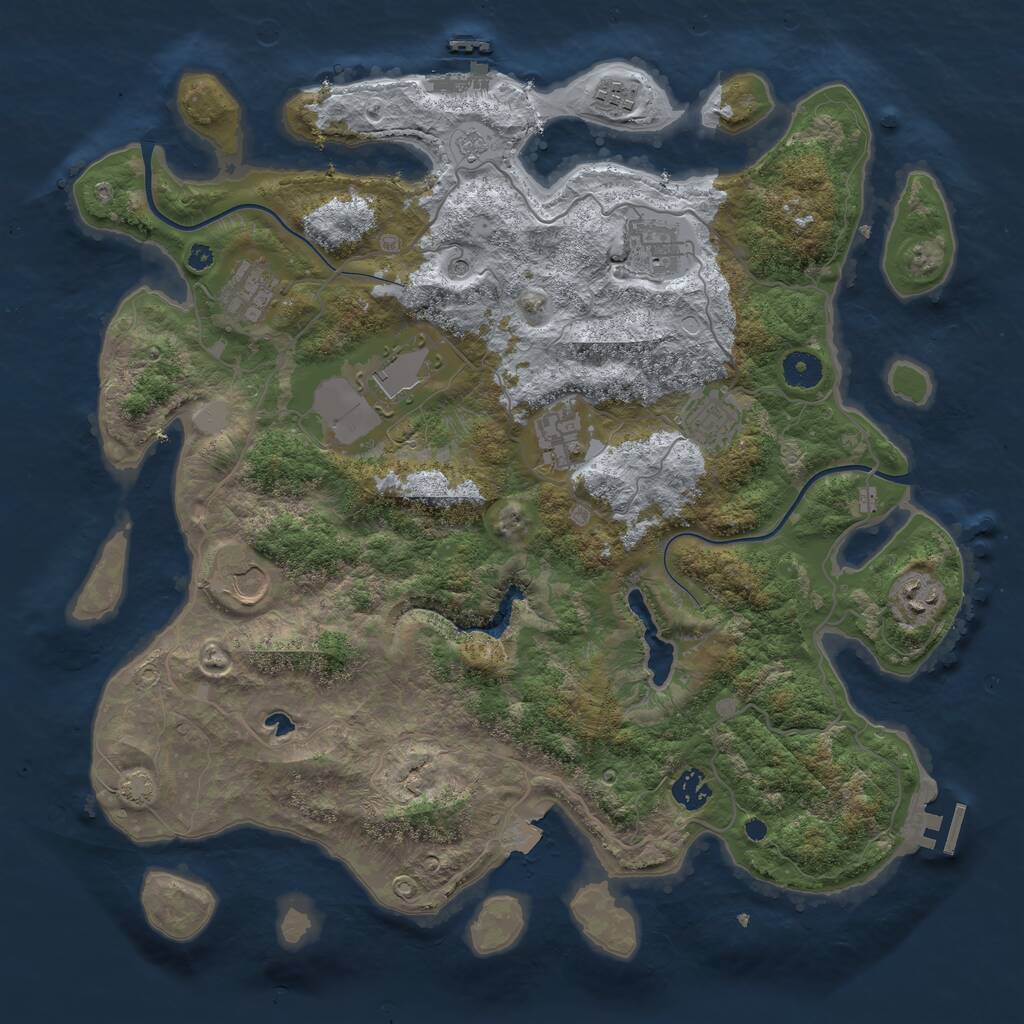 Rust Map: Procedural Map, Size: 4000, Seed: 593569, 15 Monuments