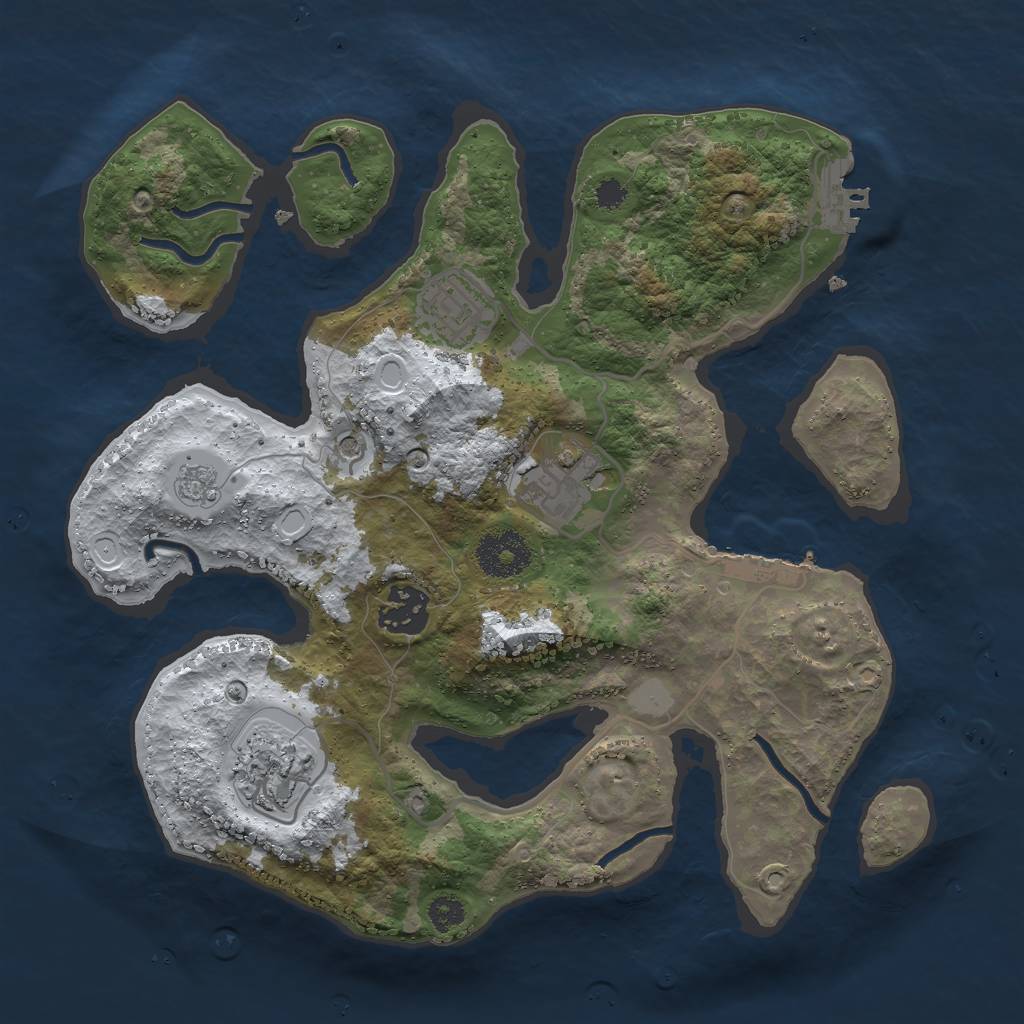 Rust Map: Procedural Map, Size: 3000, Seed: 27, 13 Monuments