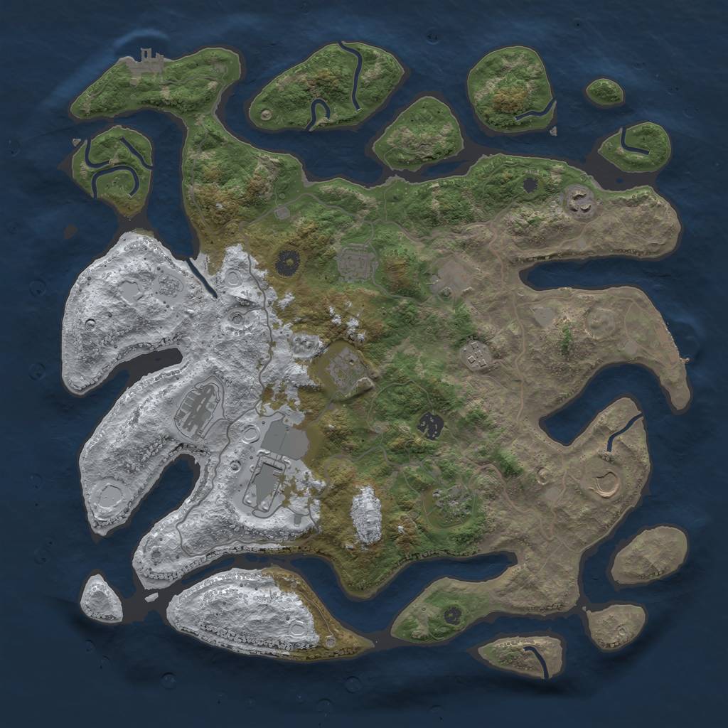 Rust Map: Procedural Map, Size: 4250, Seed: 159773154, 19 Monuments