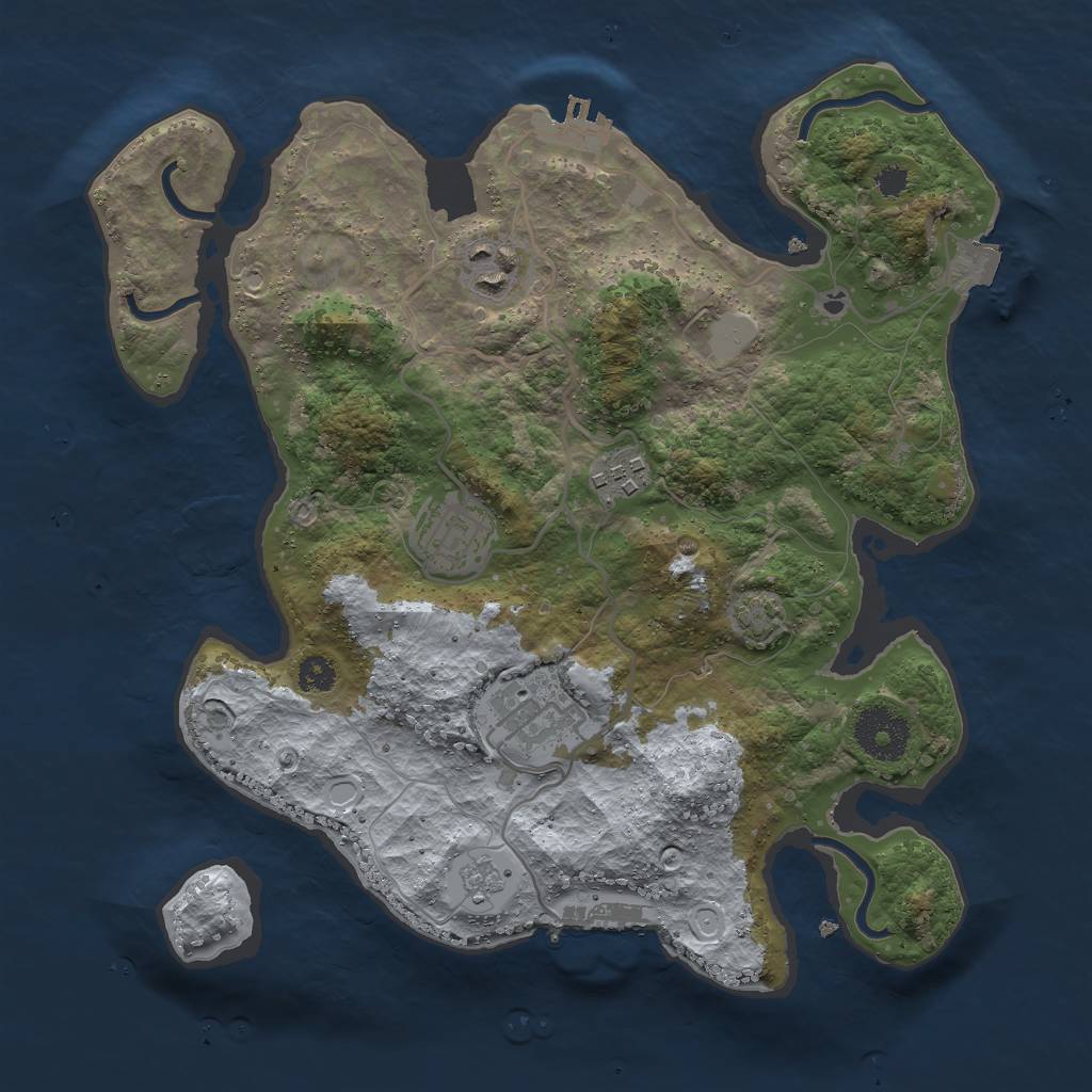 Rust Map: Procedural Map, Size: 3000, Seed: 6738, 11 Monuments