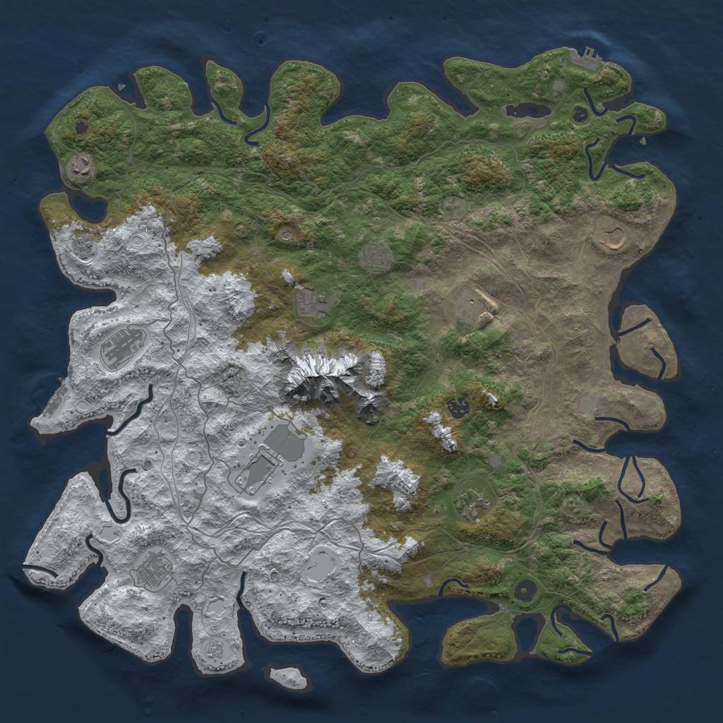 Rust Map: Procedural Map, Size: 5000, Seed: 9156739, 20 Monuments