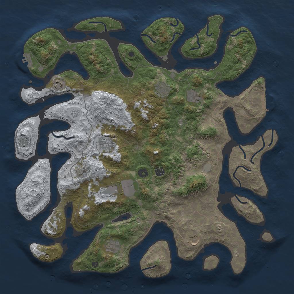 Rust Map: Procedural Map, Size: 4500, Seed: 1824352349, 18 Monuments