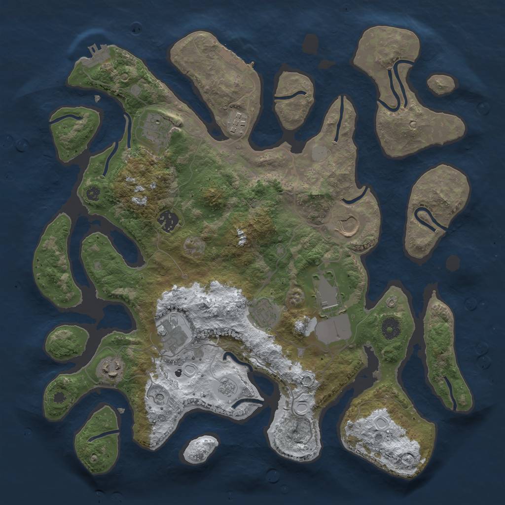 Rust Map: Procedural Map, Size: 3700, Seed: 8675309, 17 Monuments