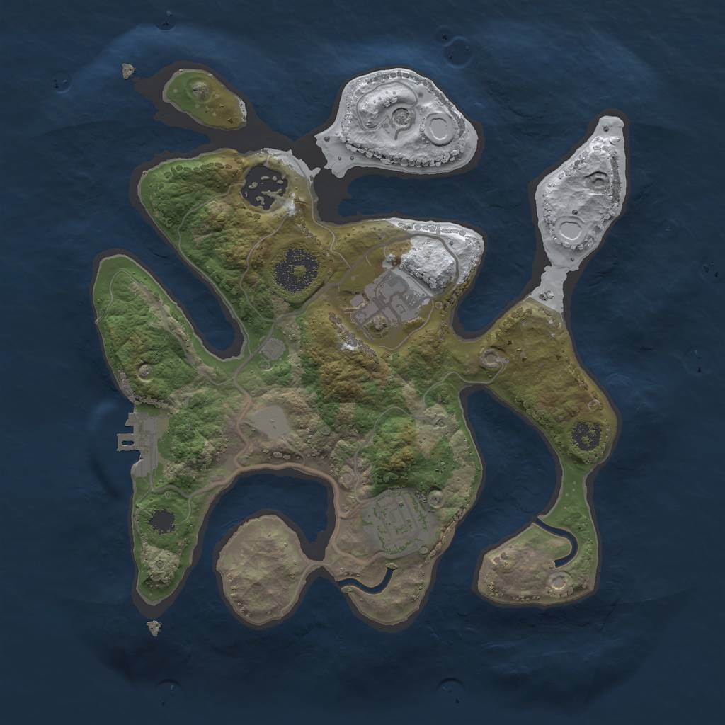 Rust Map: Procedural Map, Size: 2500, Seed: 7892, 10 Monuments