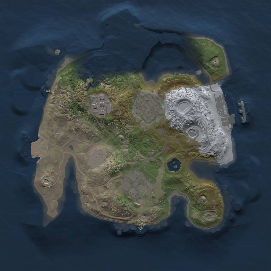 Rust Map: Procedural Map, Size: 2000, Seed: 2139953655, 7 Monuments