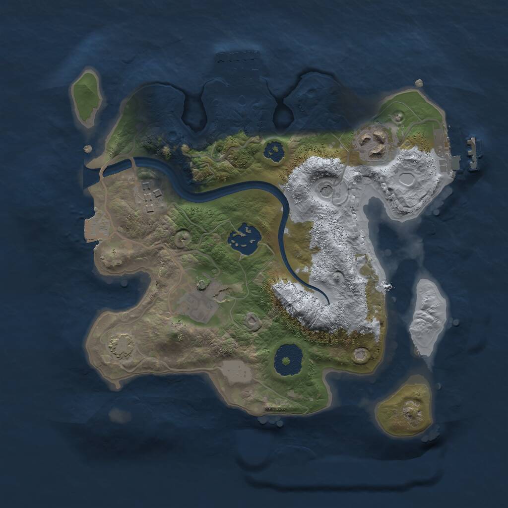 Rust Map: Procedural Map, Size: 2500, Seed: 9499, 9 Monuments
