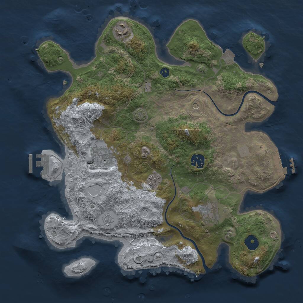 Rust Map: Procedural Map, Size: 3200, Seed: 564656284, 11 Monuments
