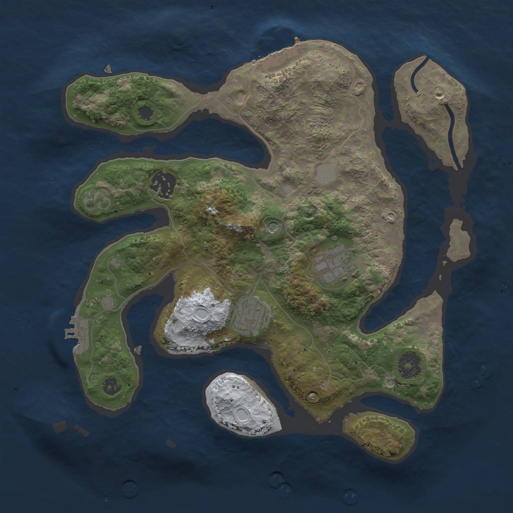 Rust Map: Procedural Map, Size: 3000, Seed: 1238427683, 11 Monuments