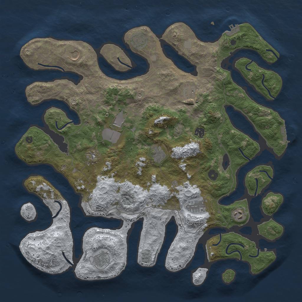 Rust Map: Procedural Map, Size: 4500, Seed: 1895396577, 20 Monuments
