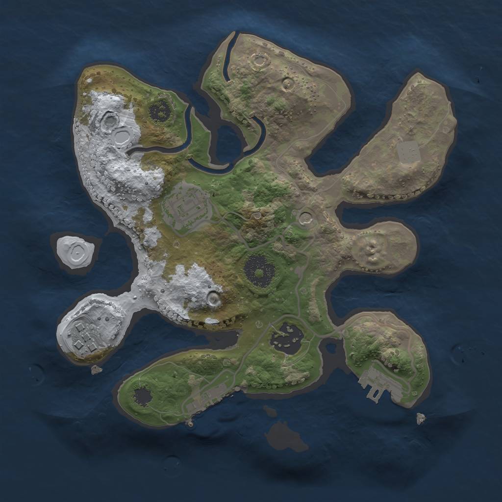 Rust Map: Procedural Map, Size: 2400, Seed: 35643, 11 Monuments