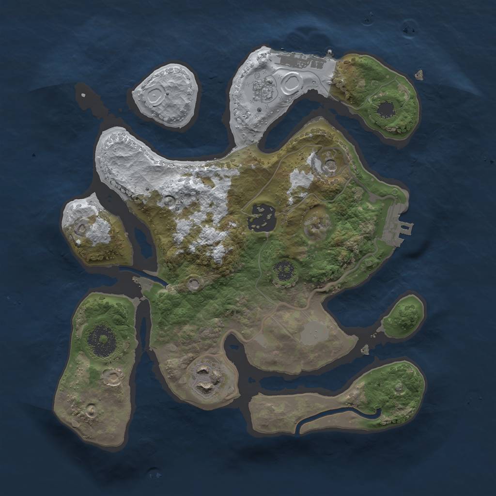 Rust Map: Procedural Map, Size: 2500, Seed: 1302022, 11 Monuments