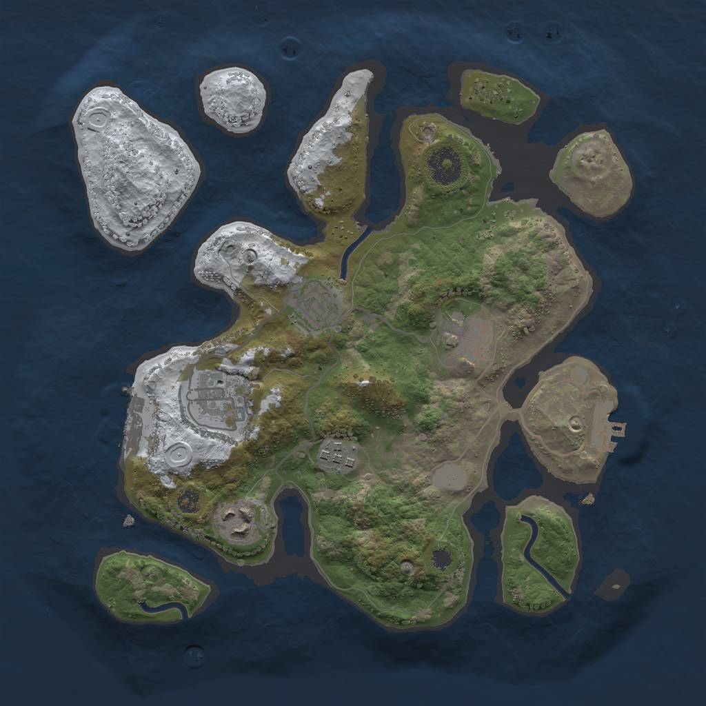 Rust Map: Procedural Map, Size: 3000, Seed: 15338, 12 Monuments