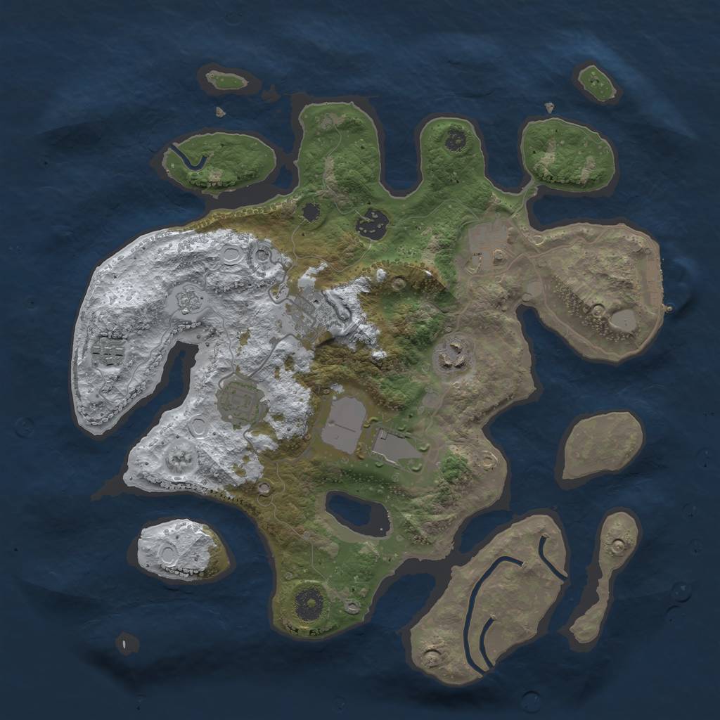 Rust Map: Procedural Map, Size: 3500, Seed: 21841715, 15 Monuments