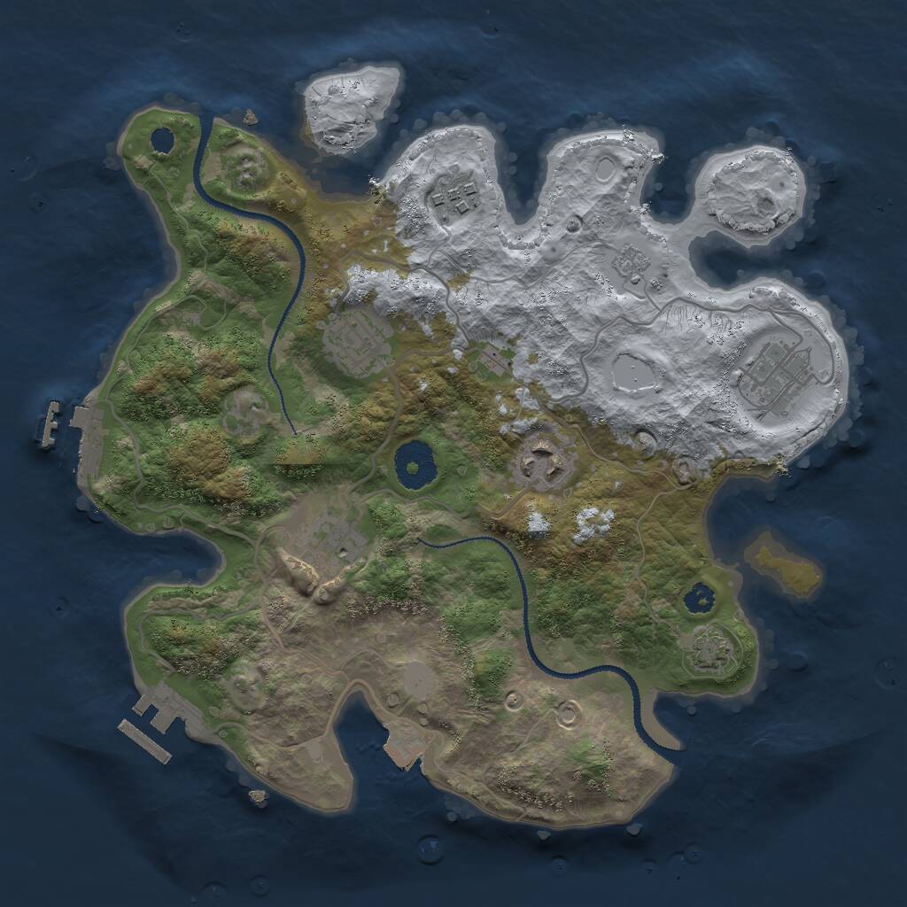 Rust Map: Procedural Map, Size: 3000, Seed: 957126181, 10 Monuments